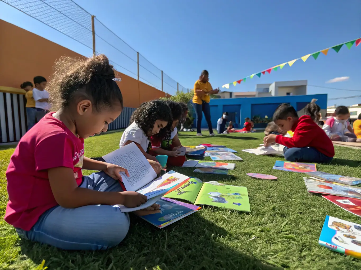 A photograph of children participating in a wildlife education workshop, learning about local species and conservation efforts. The image should convey a sense of curiosity and engagement with nature.